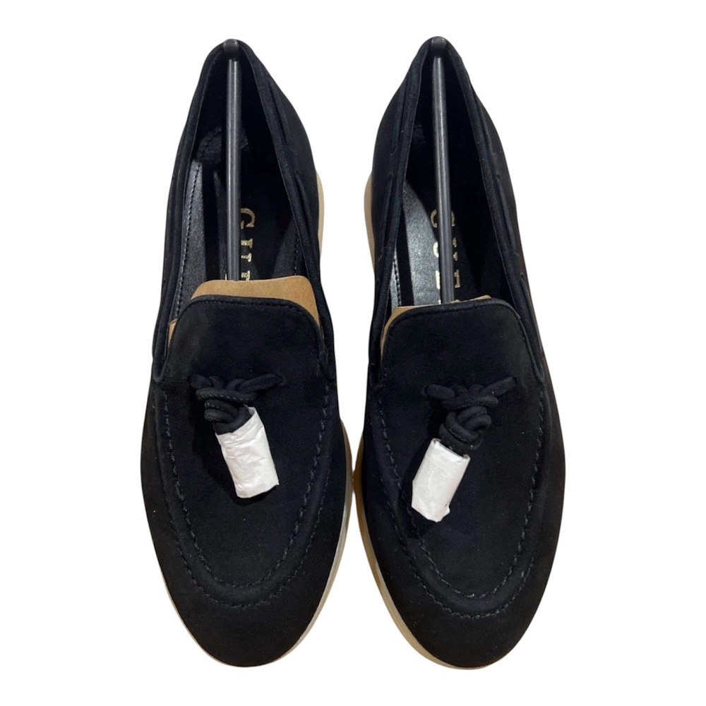 Guess Aryana Womens Black Suede Tassel Loafers Slip On Shoes GWARYANA 5M